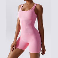 Short Design Classic Ribbed Romper - Pink