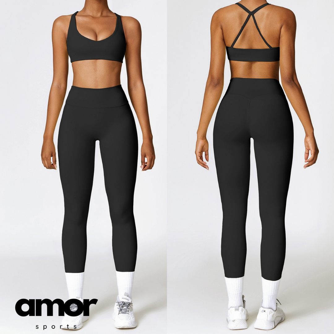 Cross Back Comfy Premium Set - Black
