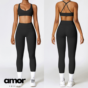 Cross Back Comfy Premium Set - Black