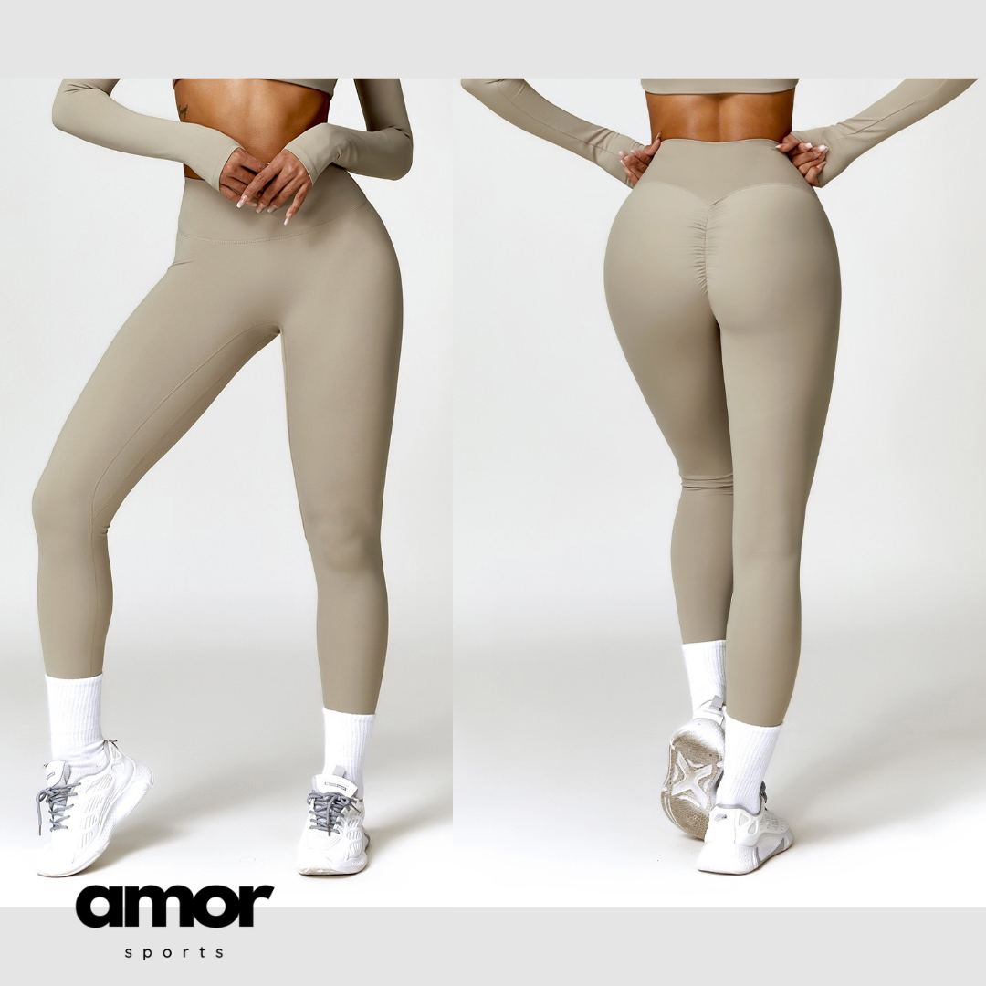 Sexy Style Skinny Scrunched Legging - Cement