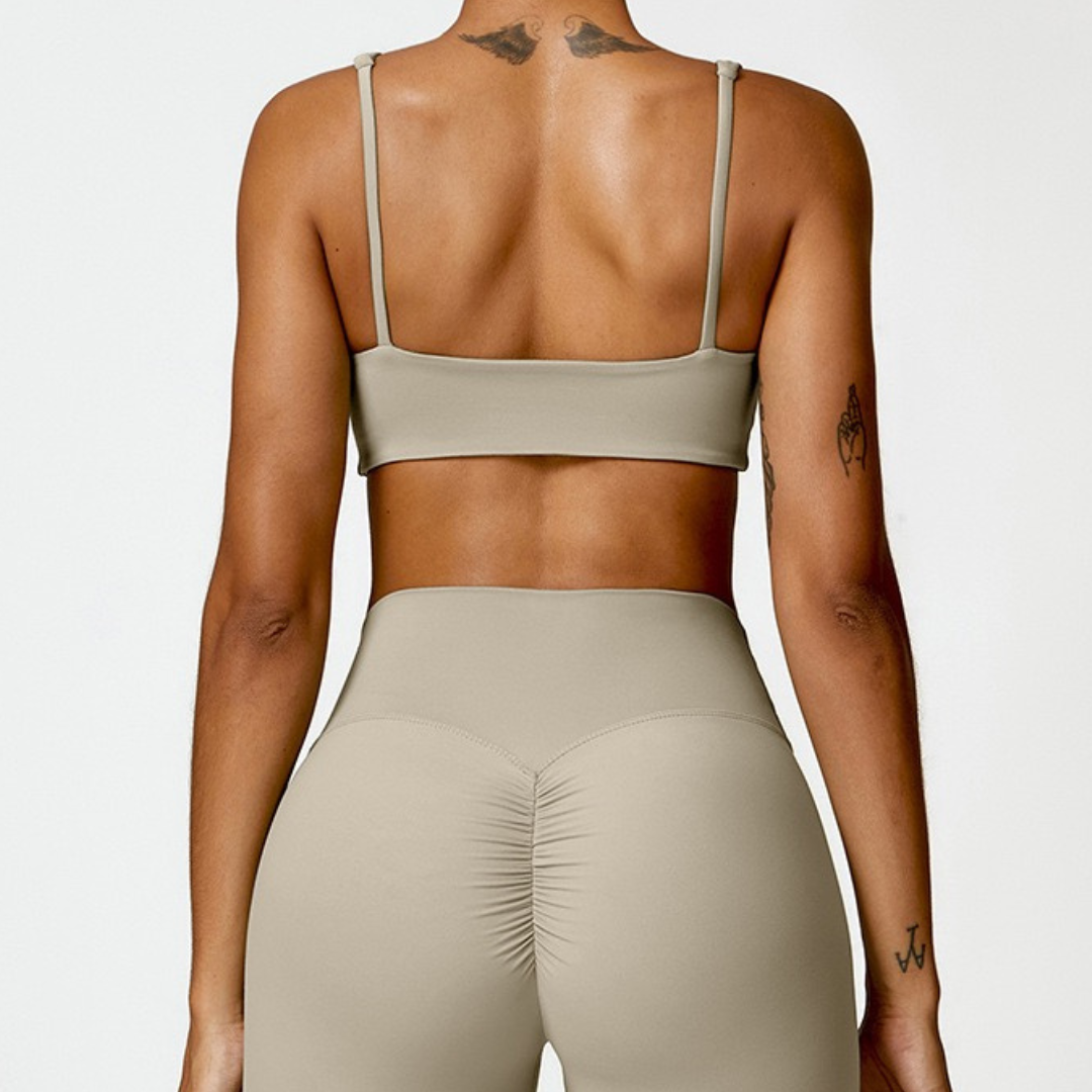 V-Top Design Stylish Comfy Crop Top - Cement