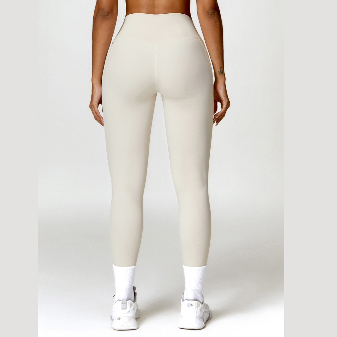 Super Soft Fabric Premium Pocket Legging - White Grey