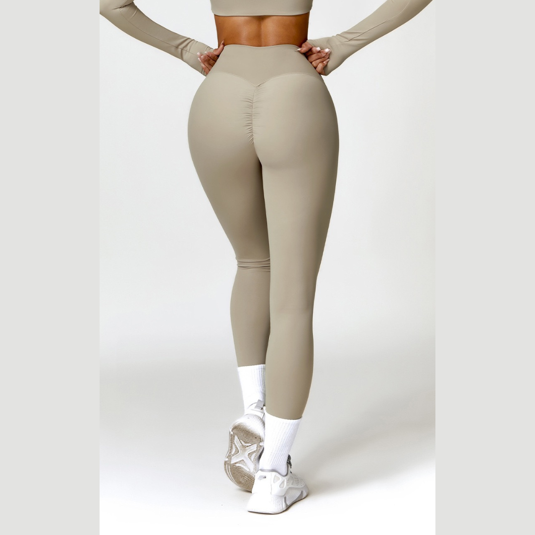 Sexy Style Skinny Scrunched Legging - Cement