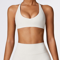 Cross Back Stylish Crop Top Premium Ποιότητας - Λευκό Γκρι 