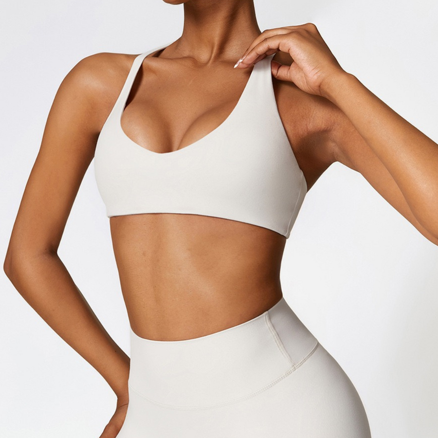 Cross Back Stylish Premium Quality Crop Top - White Grey