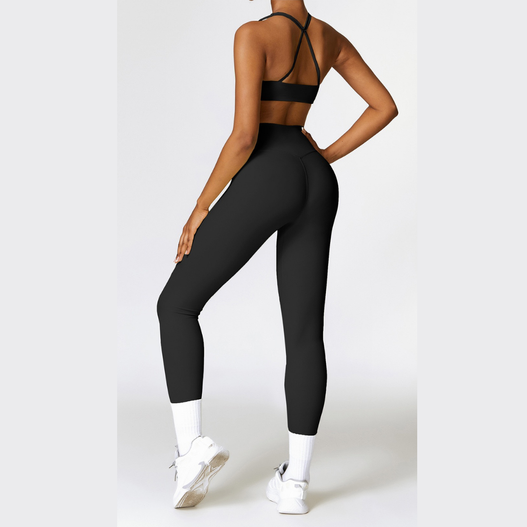 Cross Back Comfy Premium Set - Black