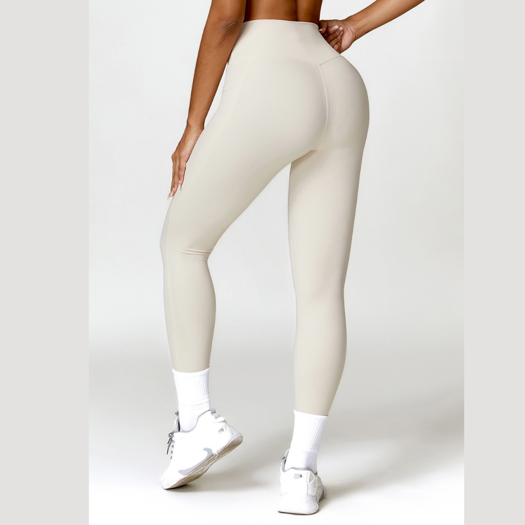 Super Soft Fabric Premium Pocket Legging - White Grey