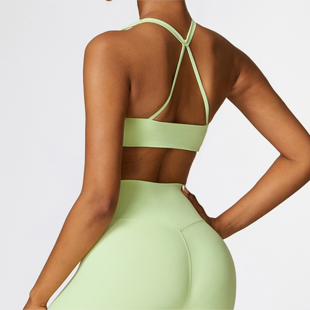 Cross Back Stylish Premium Quality Crop Top - Green