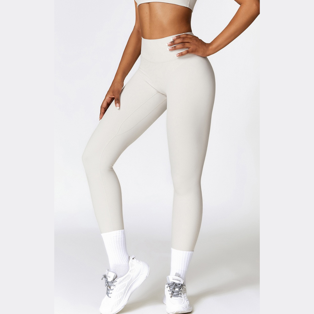 Comfy Premium Classic Legging (No glute enhanced)- White Grey