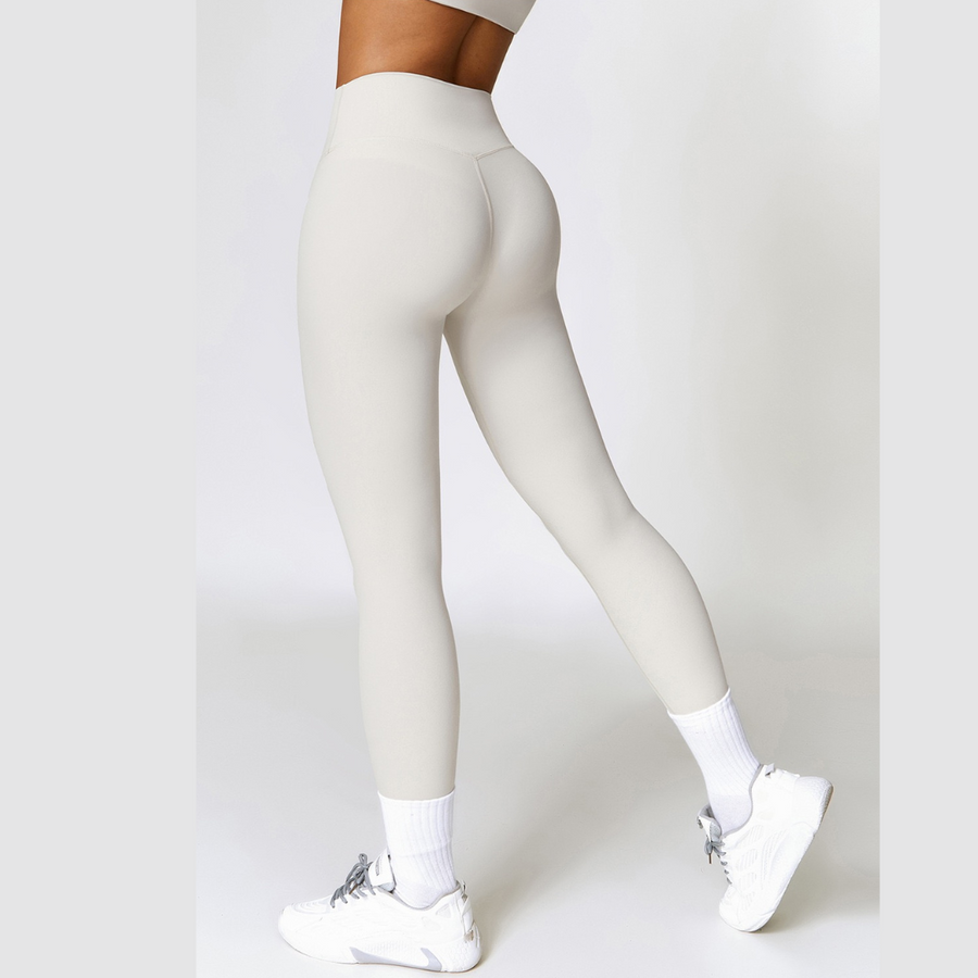 Comfy Premium Classic Legging (No glute enhanced)- White Grey