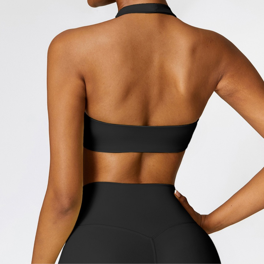 Backless Stylish Premium Quality Crop Top - Black