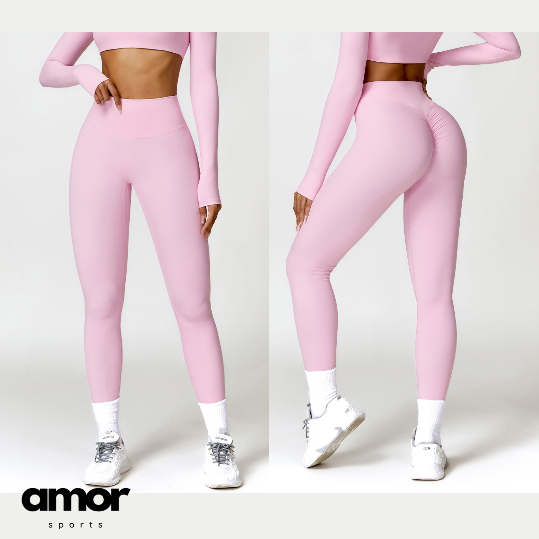 Sexy Style Skinny Scrunched Legging - Pink