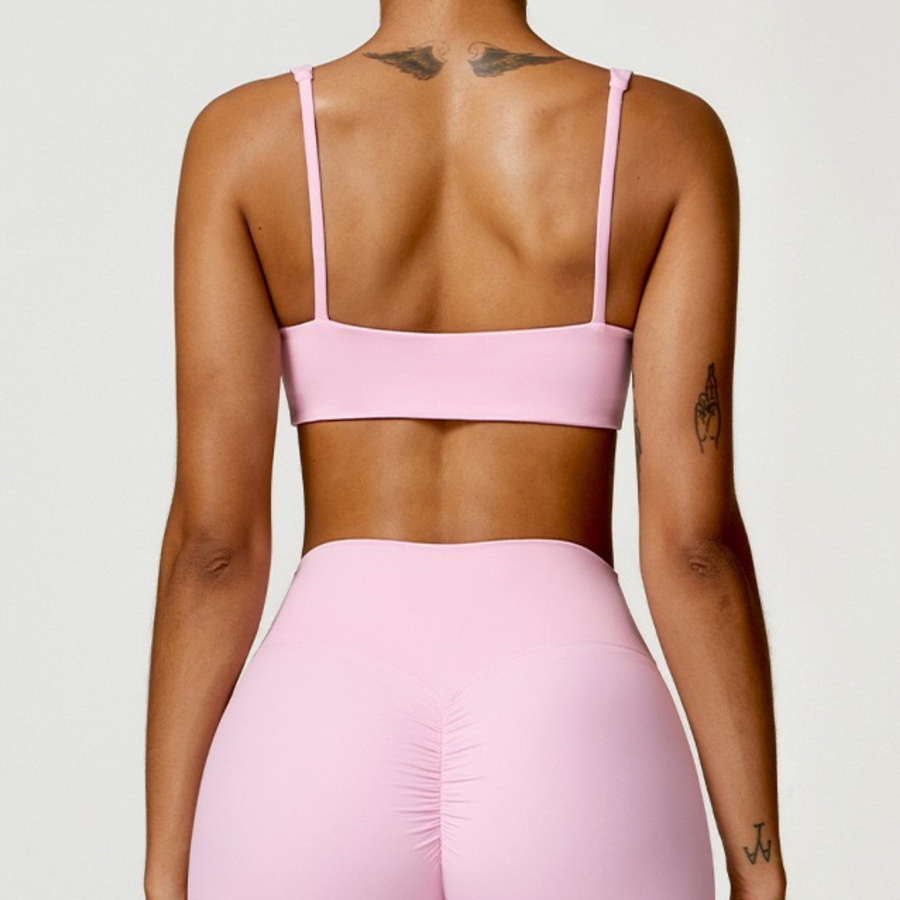 V-Top Design Stylish Comfy Crop Top - Pink