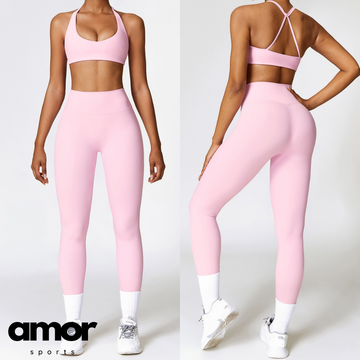 Cross Back Comfy Premium Set - Pink