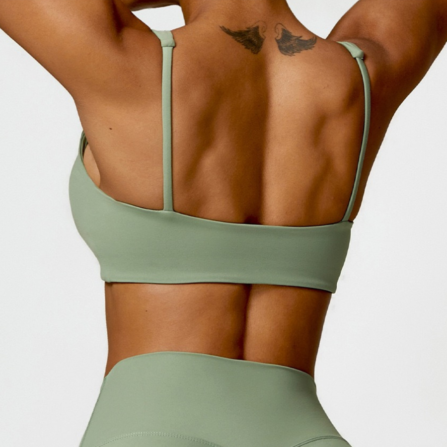 V-Top Design Κομψό Άνετο Crop Top - Πράσινο 