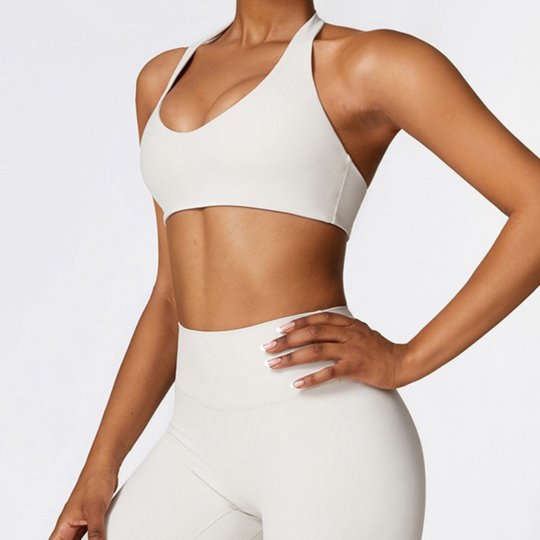 Backless Stylish Premium Quality Crop Top - White Grey