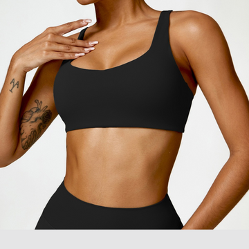 V-Top Design Stylish Comfy Crop Top - Black