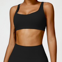 V-Top Design Κομψό Άνετο Crop Top - Μαύρο 