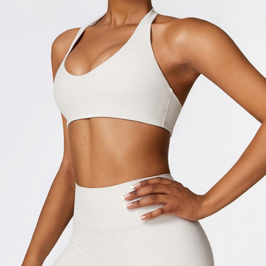 Backless Stylish Premium Quality Crop Top - White Grey