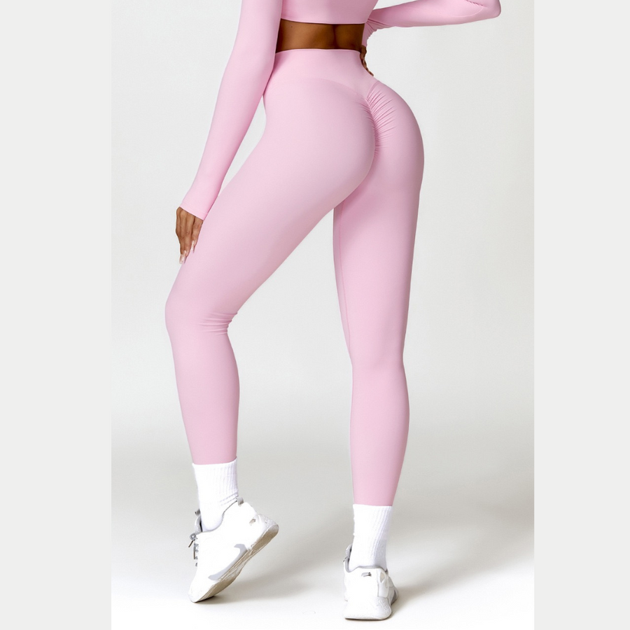 Sexy Style Skinny Scrunched Legging - Pink