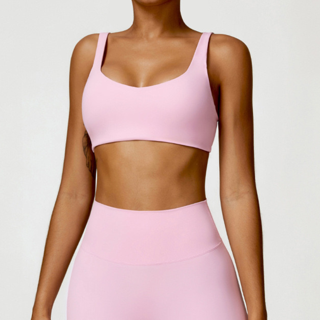 V-Top Design Stylish Comfy Crop Top - Pink