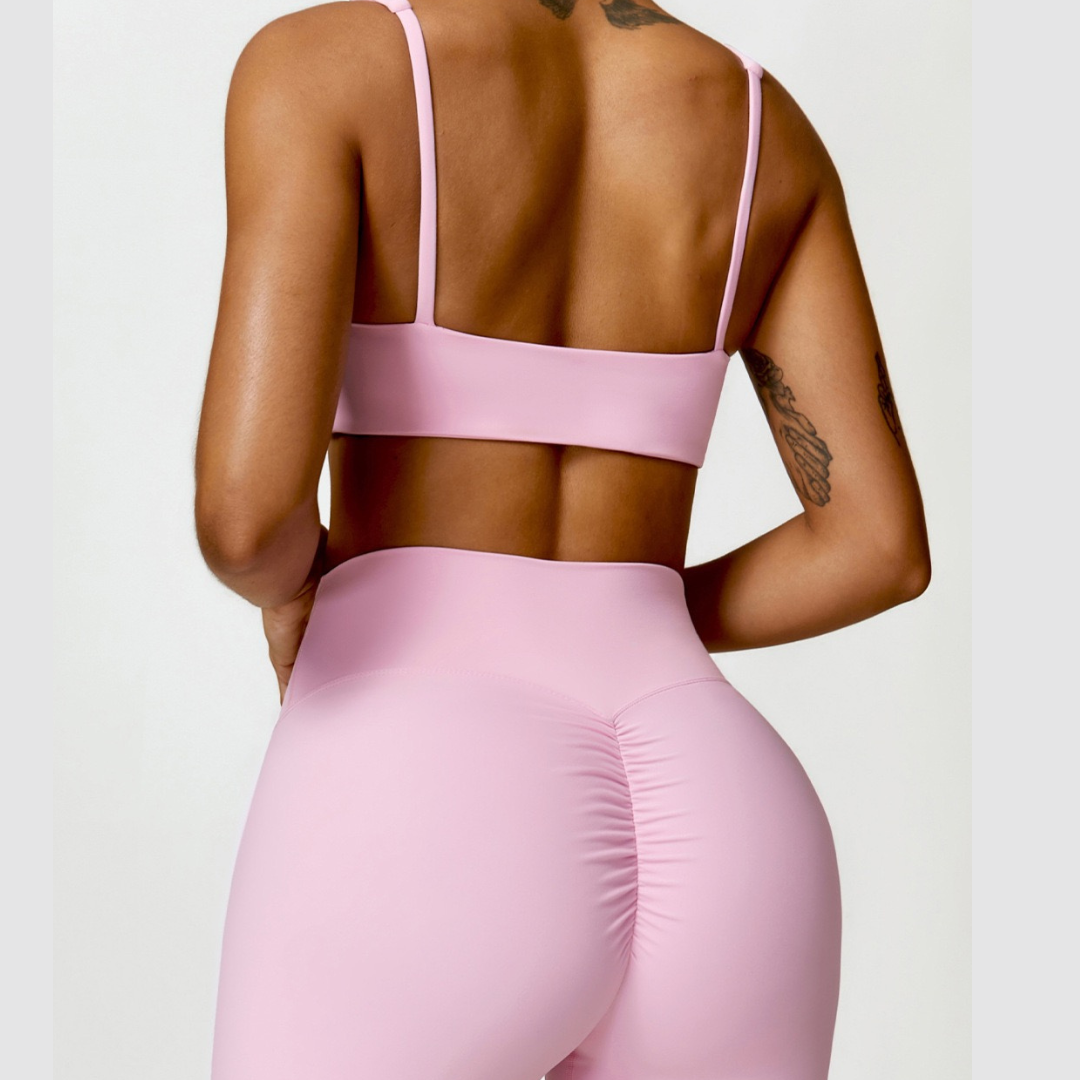 V-Top Design Stylish Comfy Crop Top - Pink