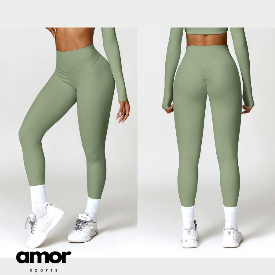 Sexy Style Skinny Scrunched Legging - Green