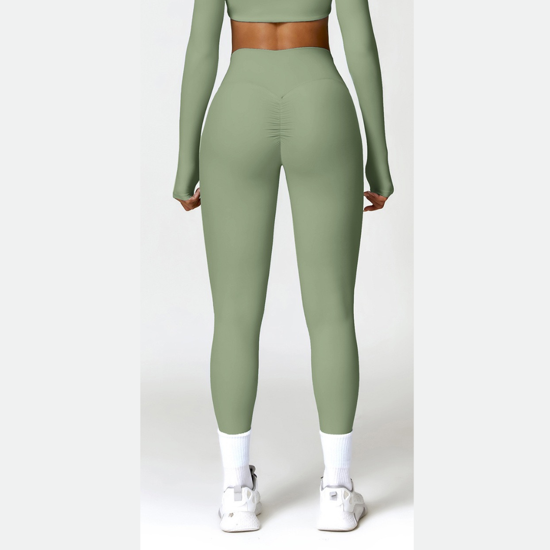 Sexy Style Skinny Scrunched Legging - Green