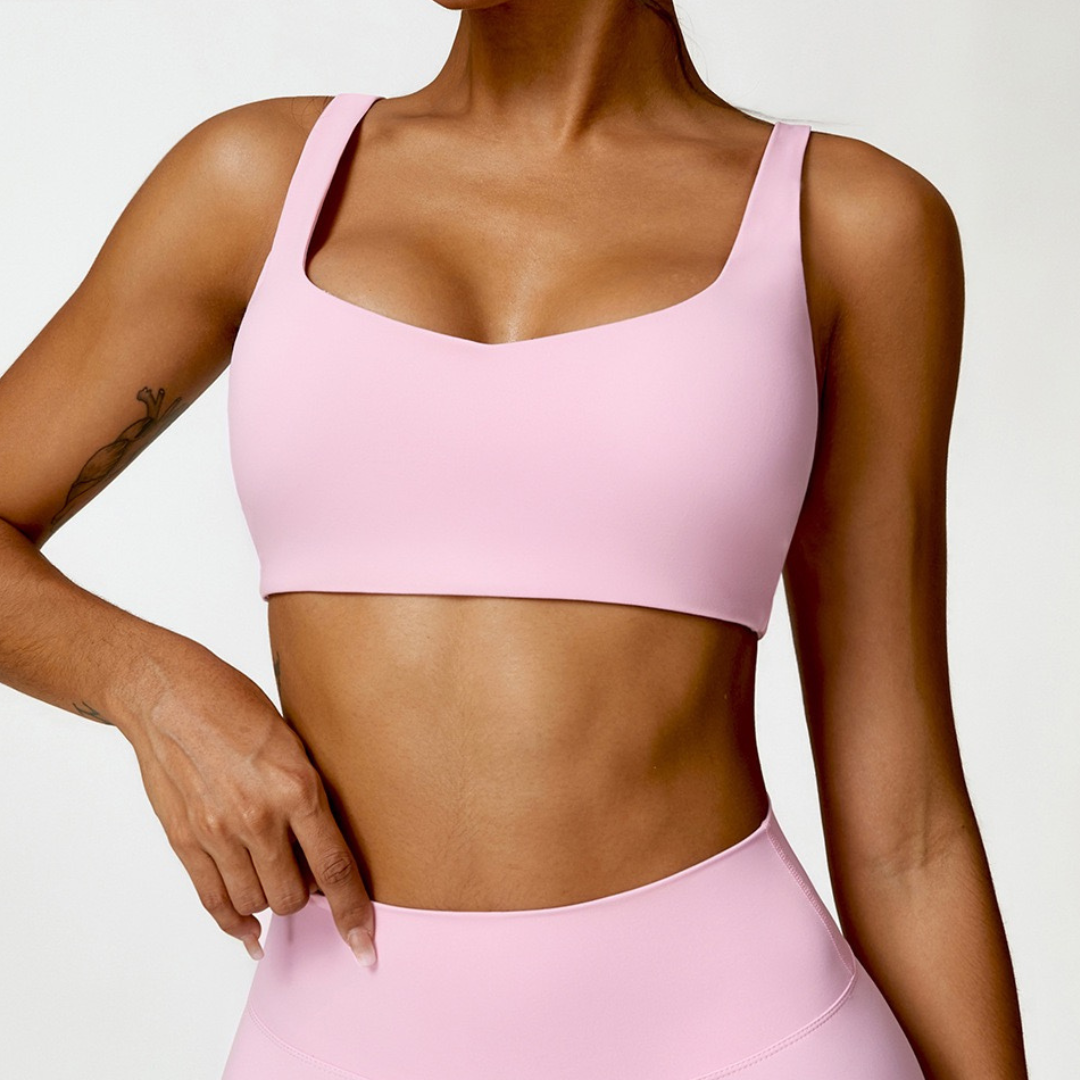 V-Top Design Stylish Comfy Crop Top - Pink