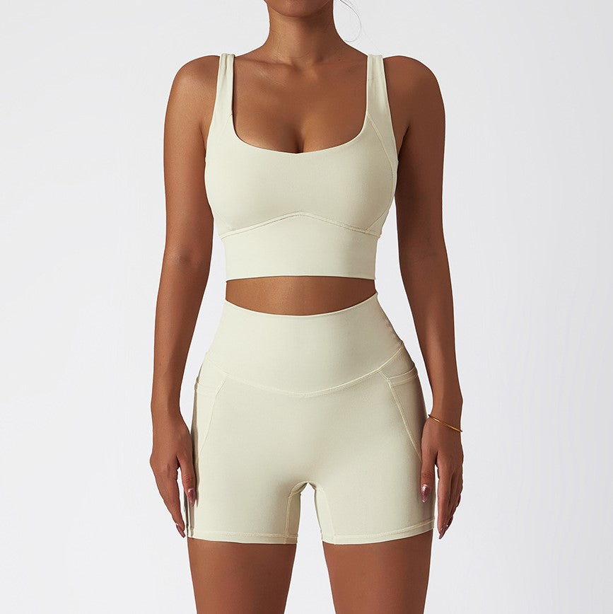 Summer Classic Style Short Set - Beige