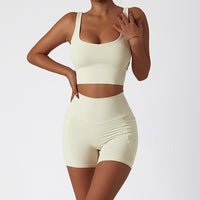 Summer Classic Style Short Set - Beige