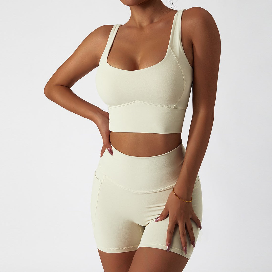 Summer Classic Style Short Set - Beige