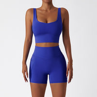 Summer Classic Style Short Set - Blue