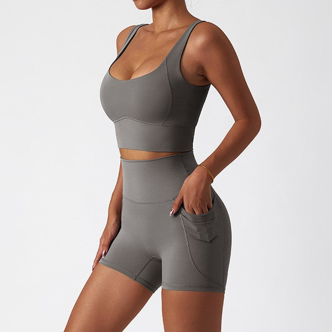 Summer Classic Style Short Set - Coal Grey