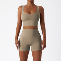 Summer Classic Style Short Set - Latte