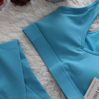 Pastel Blue Legging Set - V Line