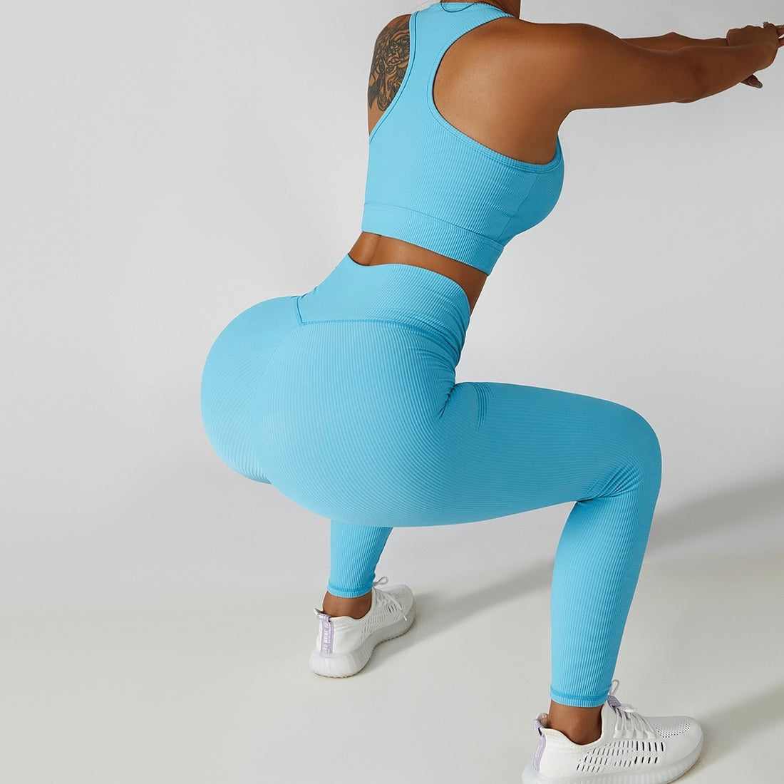 Pastel Blue Legging Set - V Line