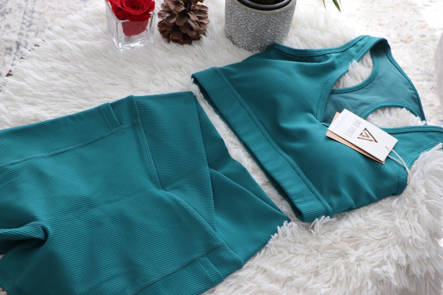 Forest Green Short Set - V Line