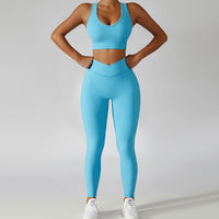 Pastel Blue Legging Set - V Line