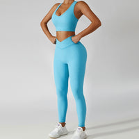 Pastel Blue Legging Set - V Line