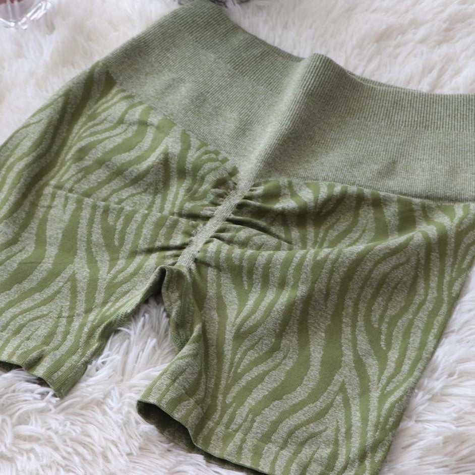 Zebra Green Shorts - Wild Line