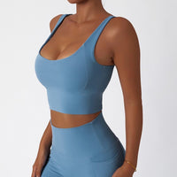 Classic Style Premium Crop Top - Grey Blue