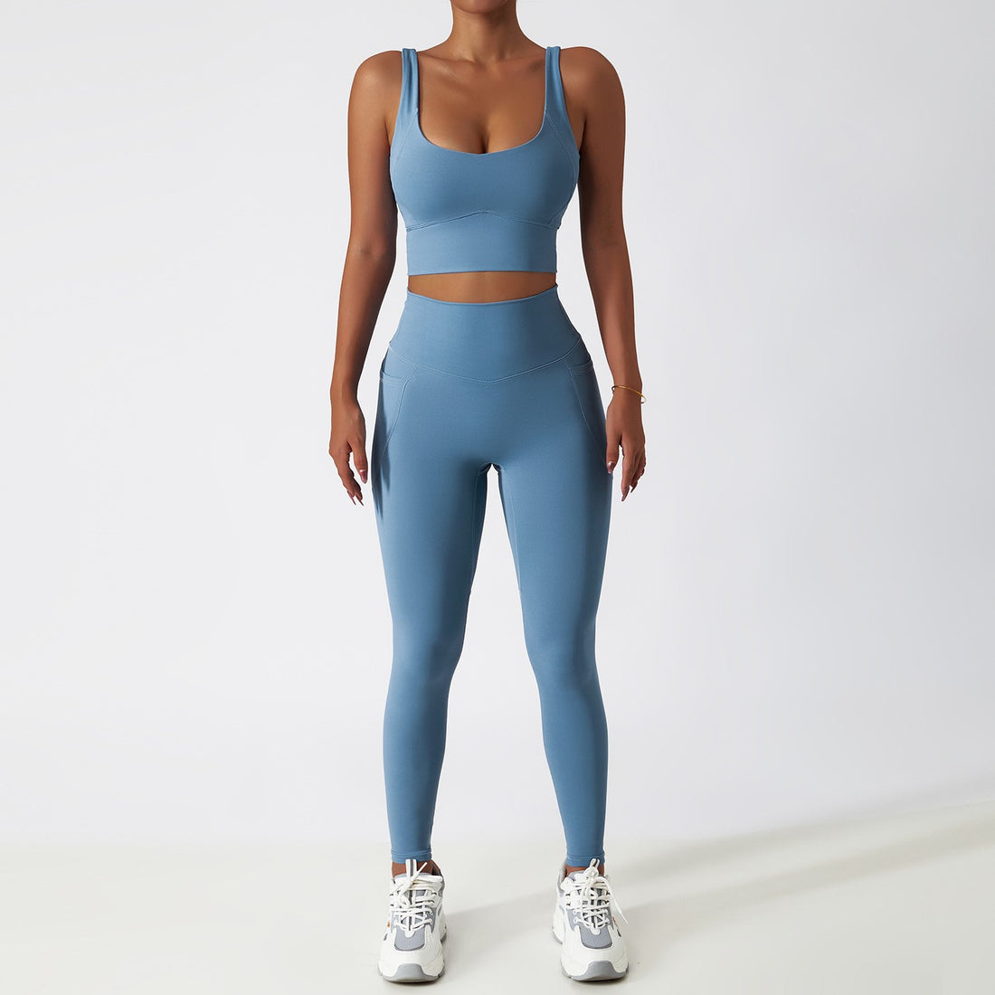 Classic Style Premium Quality Legging Set - Grey Blue