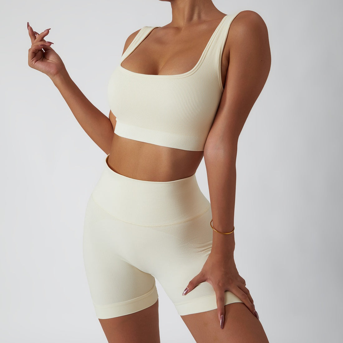 Beige Short Set - Mono Line