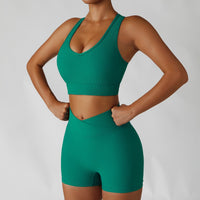 Forest Green Short Set - V Line