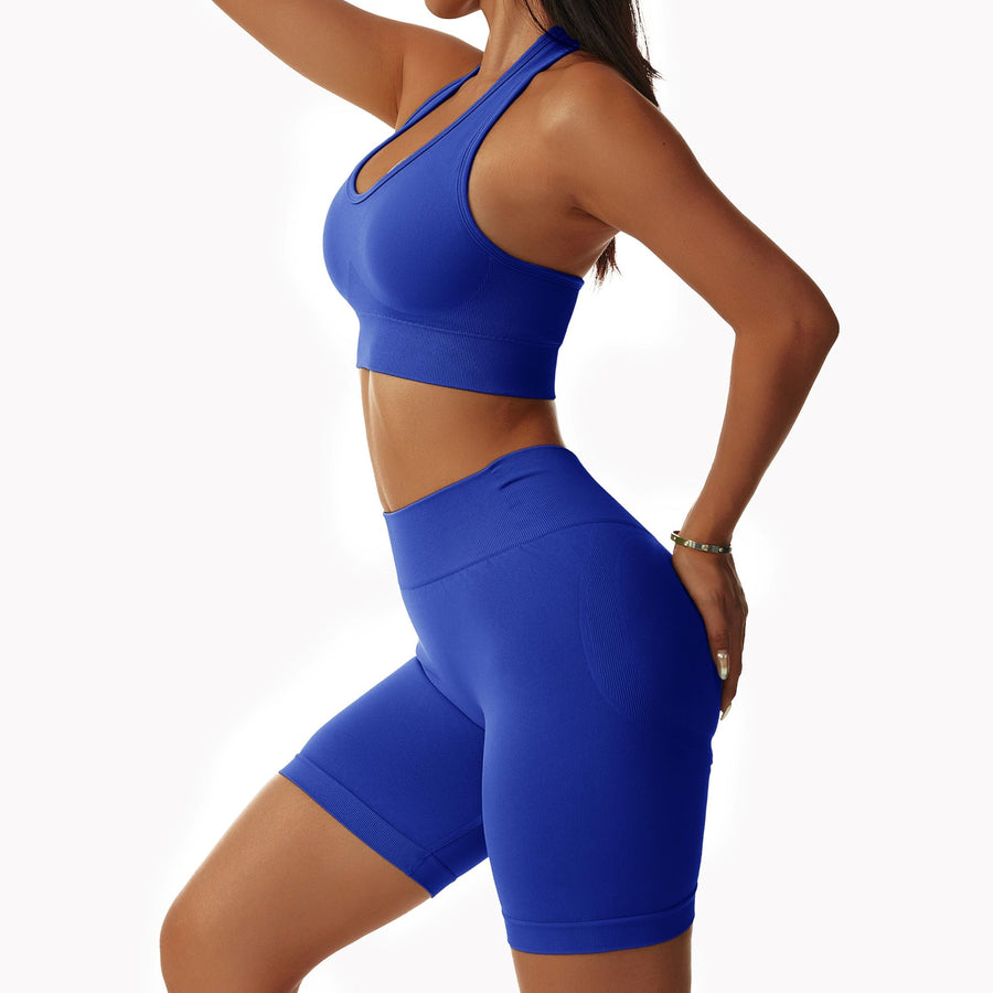 Vivid Line Short Set - Klein Blue