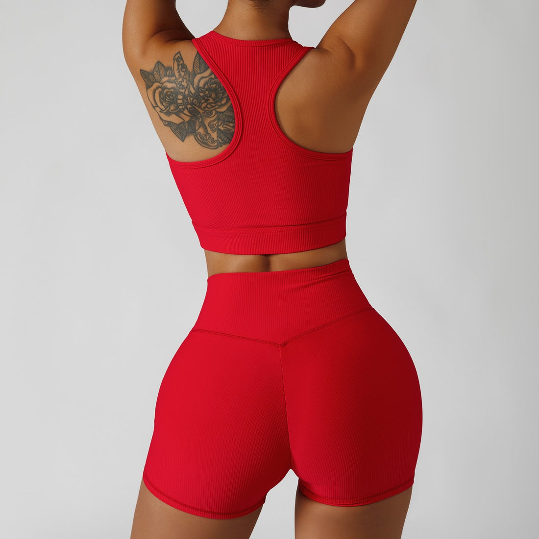 Passion Red Short Set - V Line