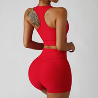 Passion Red Short Set - V Line