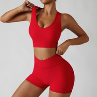 Passion Red Short Set - V Line