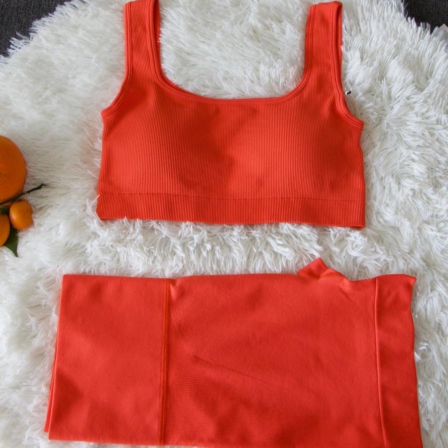 Sunset Orange Short Set - Mono Line